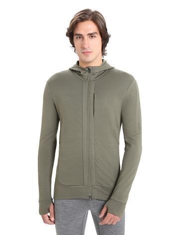 Icebreaker Merino Quantum III Long Sleeve Zip Miesten Huppari Oliivinvihreä | FI 1269XYUF